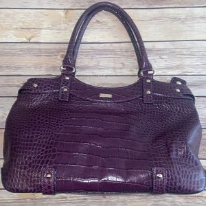 EUC! GORGEOUS KATE SPADE CROC LEATHER HANDBAG - PURPLE